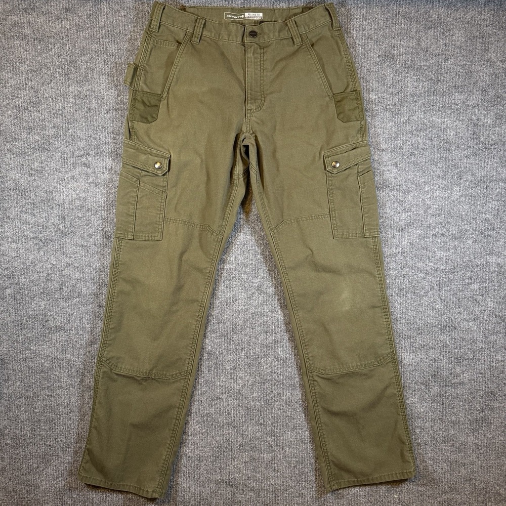 Carhartt Relaxed Straight Ripstop Double-Front Cargo Pant Mens 33x32 Basil Green
